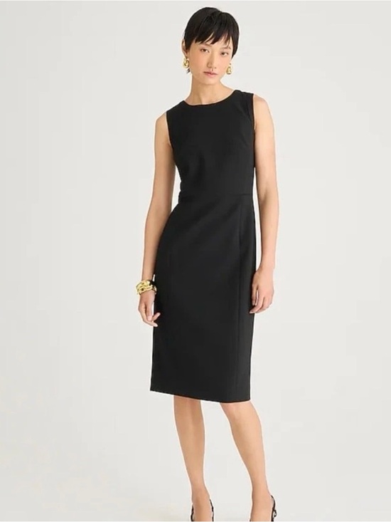 J. Crew Dresses & Skirts - J. Crew Sheath Suiting Dress Four-Season Sleeveless Stretch Black Sz 4 NWOT